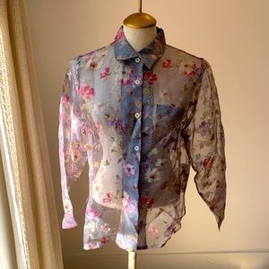 Sheer floral shirt